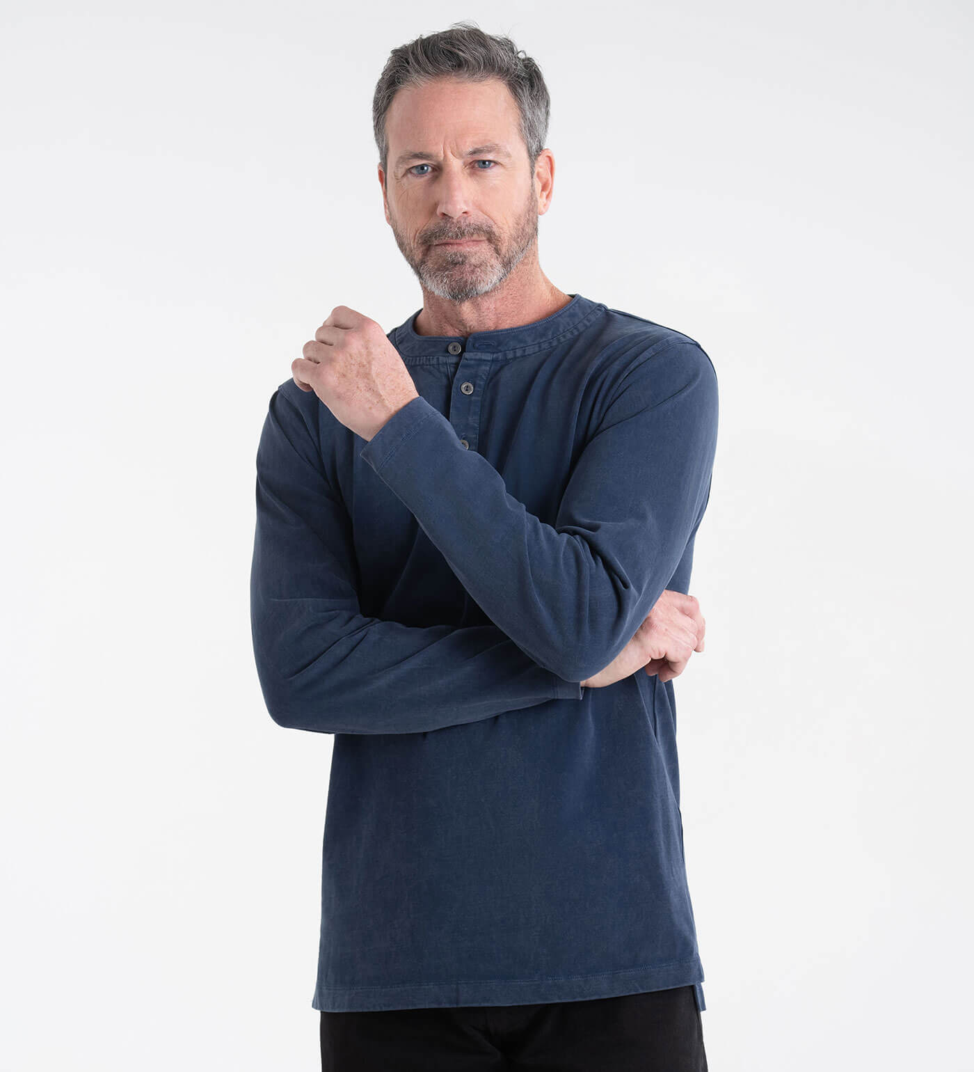 Thorogood Heavyweight Vintage-Wash Long Sleeve Henley - Image 14