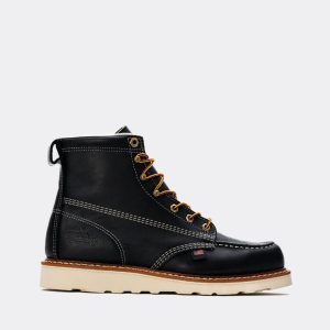 Thorogood American Heritage 6 Black Moc Toe Work Boots for Men