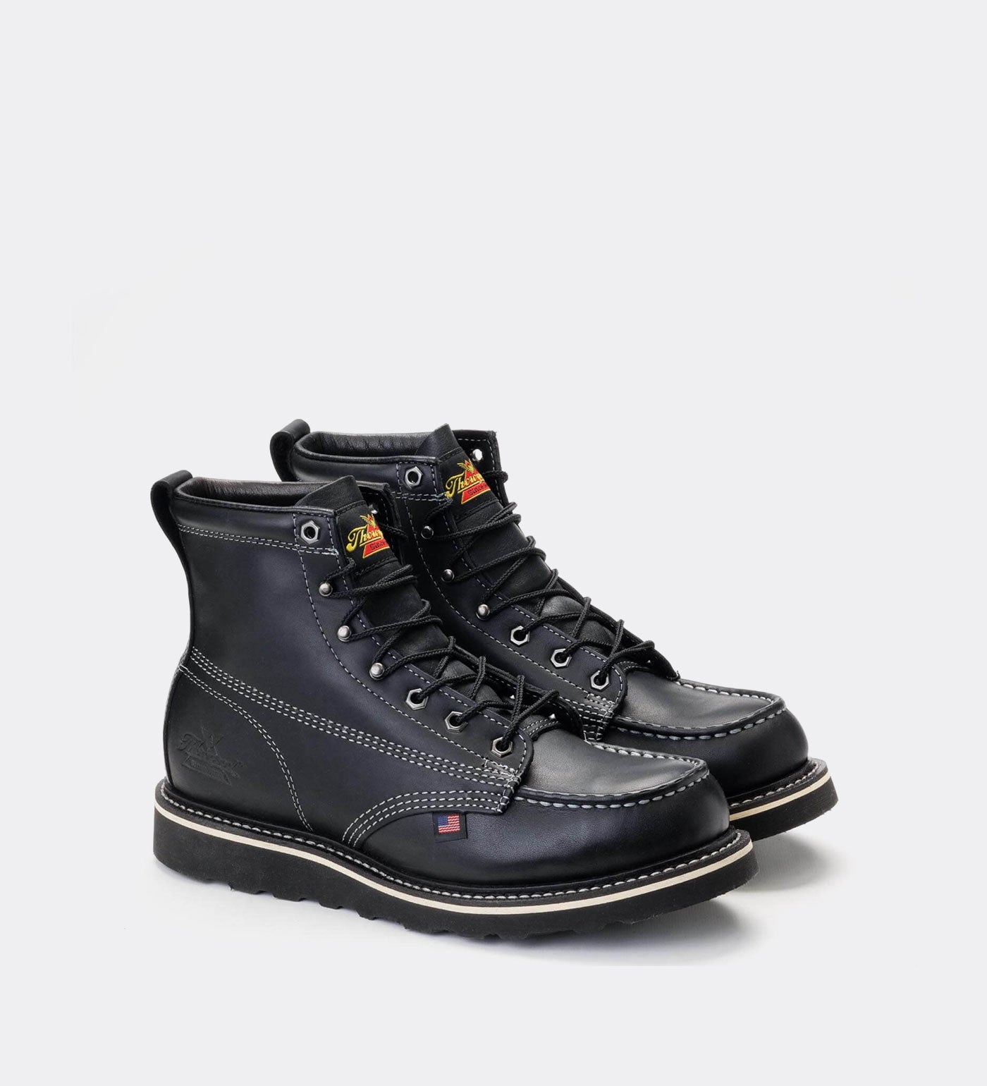 Thorogood American Heritage Midnight 6 Black Moc Toe Work Boots for Men - Image 3