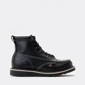 Thorogood American Heritage Midnight 6 Black Moc Toe Work Boots for Men