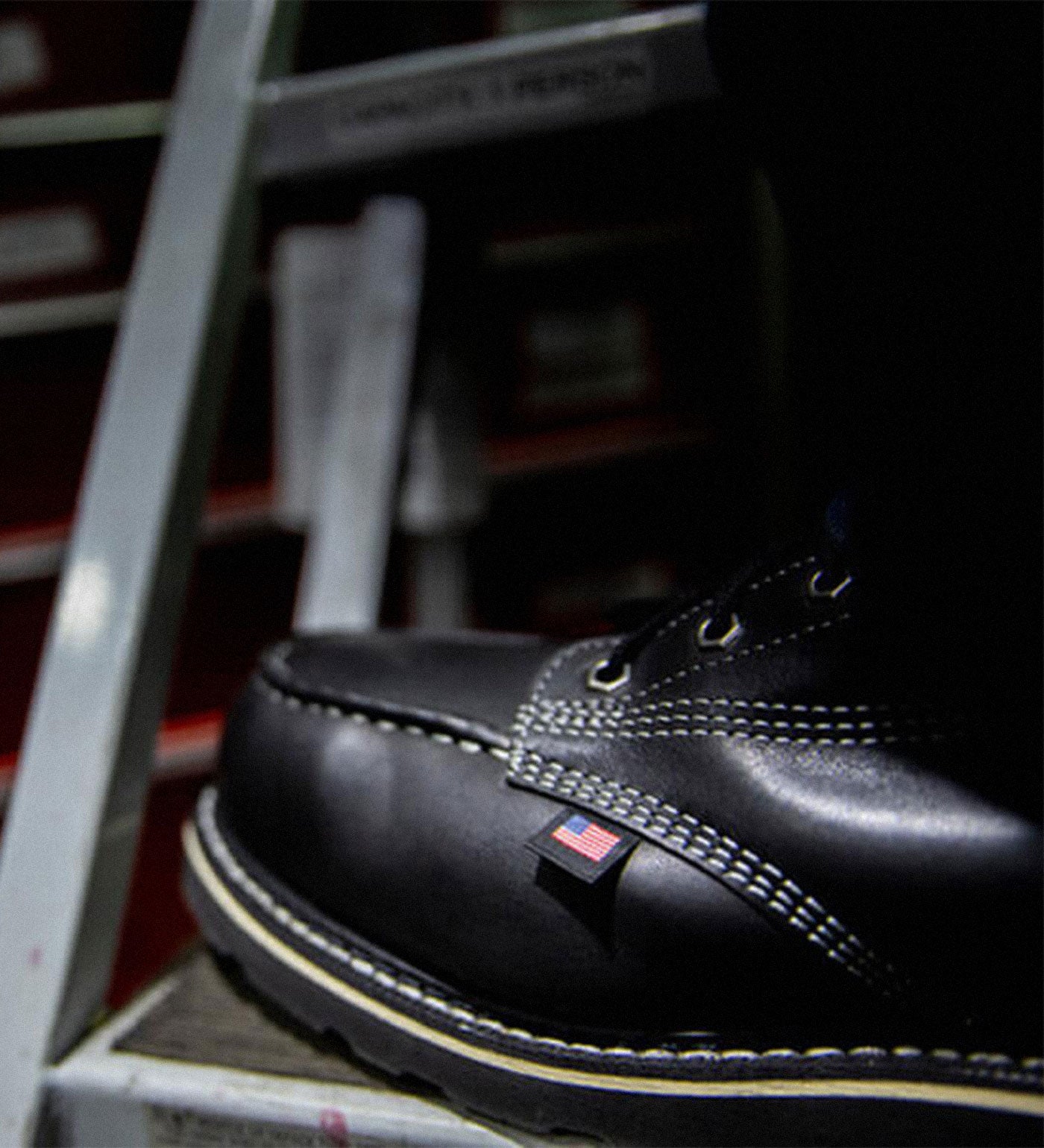 Thorogood American Heritage Midnight 6 Black Moc Toe Work Boots for Men - Image 5