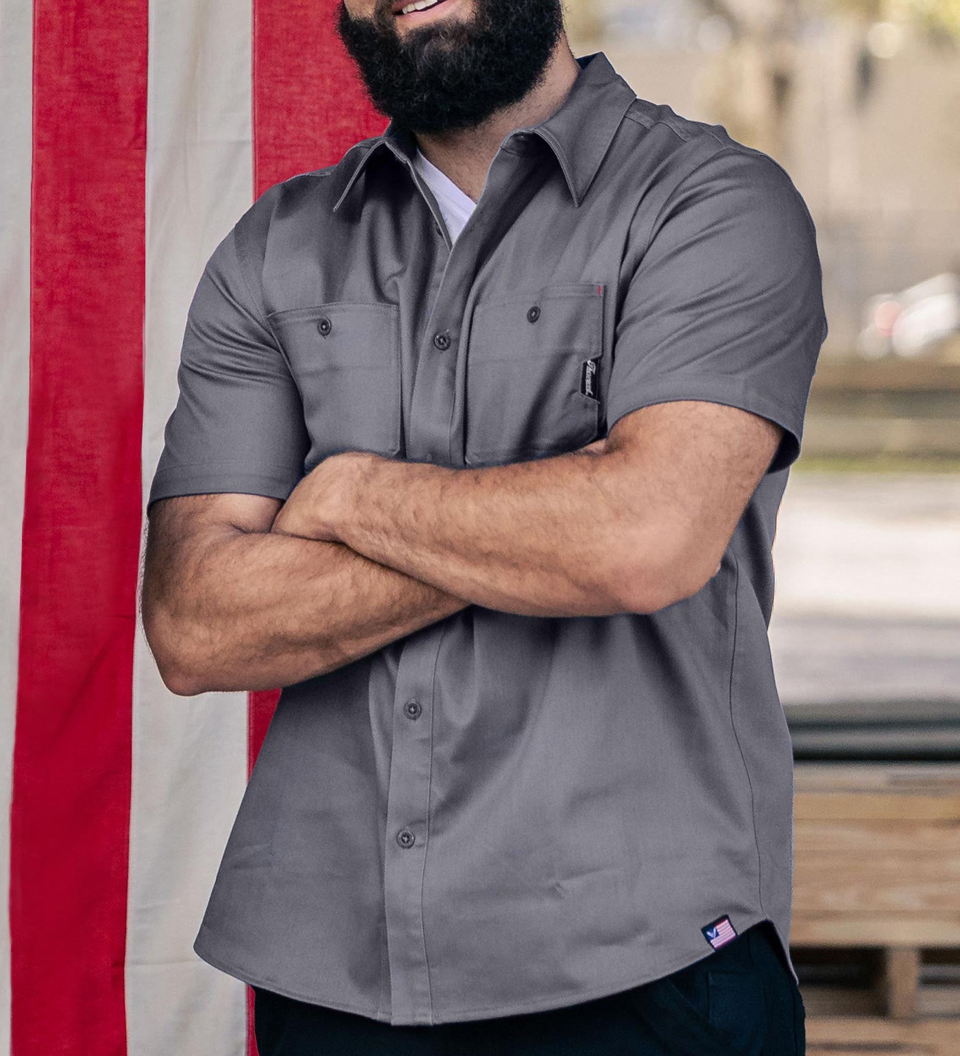 Thorogood Water Repellent Heavyweight Utility Short Sleeve Shop Shirt USA Made - Image 2