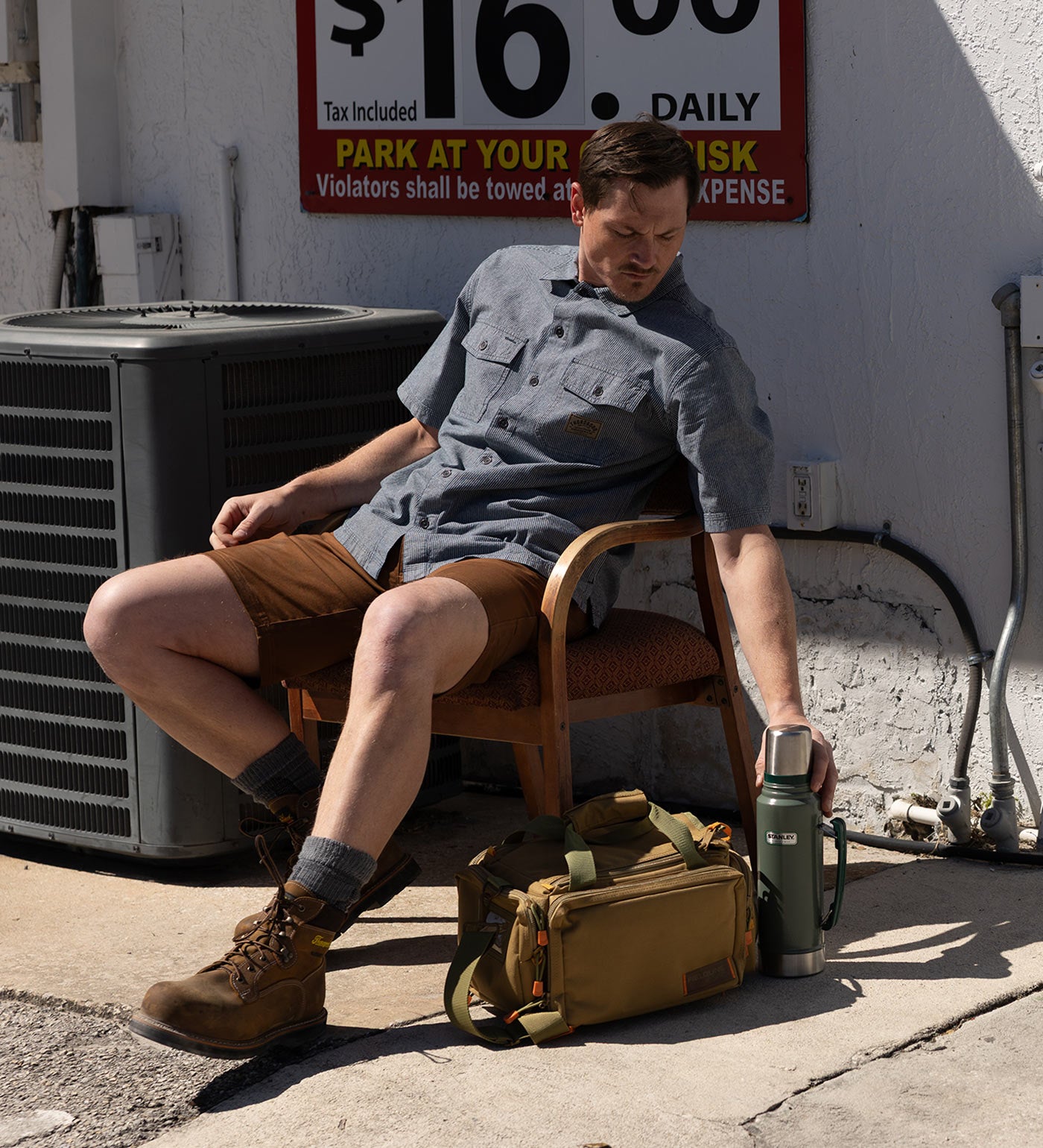 Thorogood Short Sleeve Washed Garage Workwear Shirt - Image 2