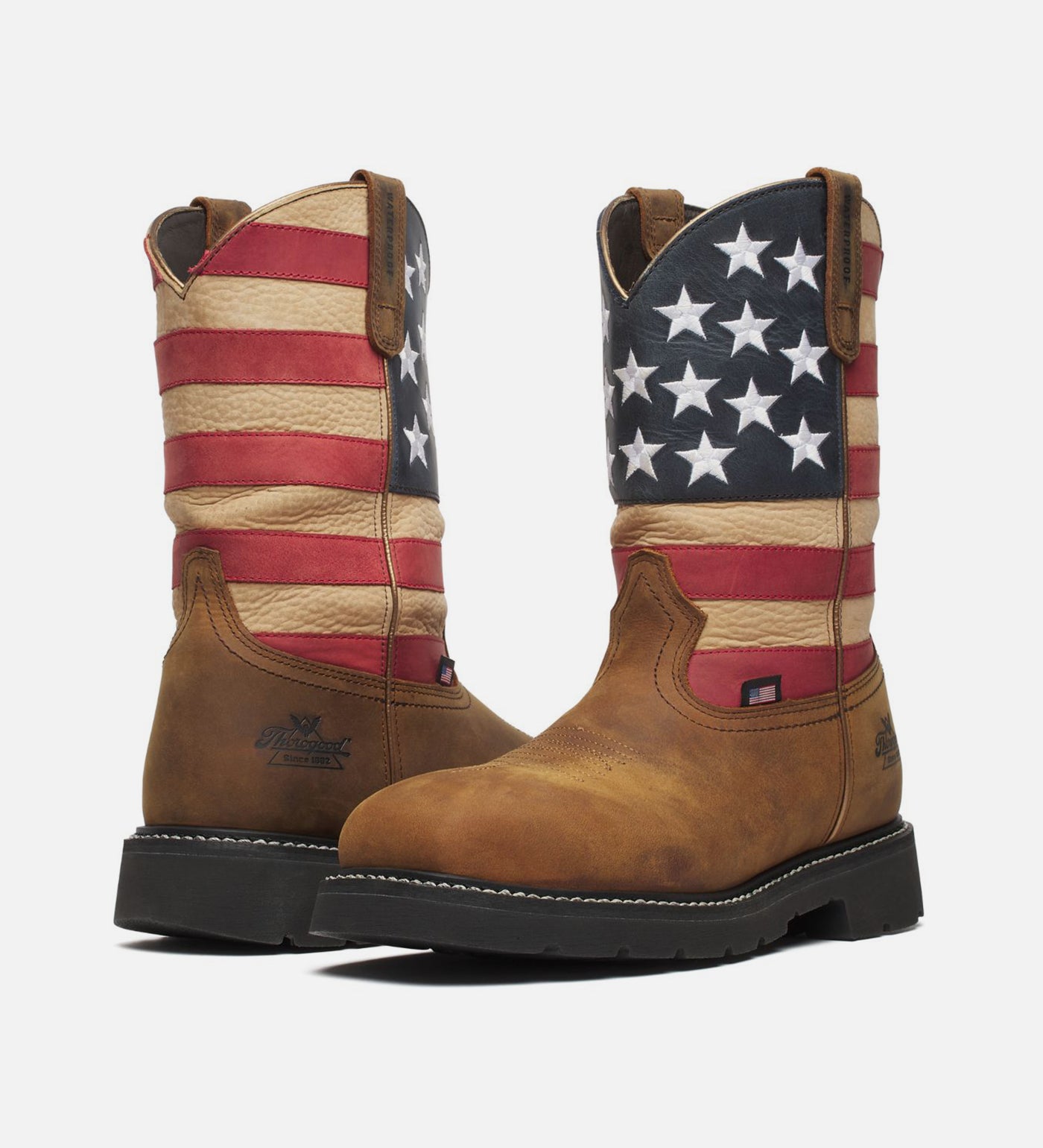 Thorogood Western Stars & Stripes Waterproof 11 Crazy Horse Nano Safety Toe Work Boots for Men - Image 4