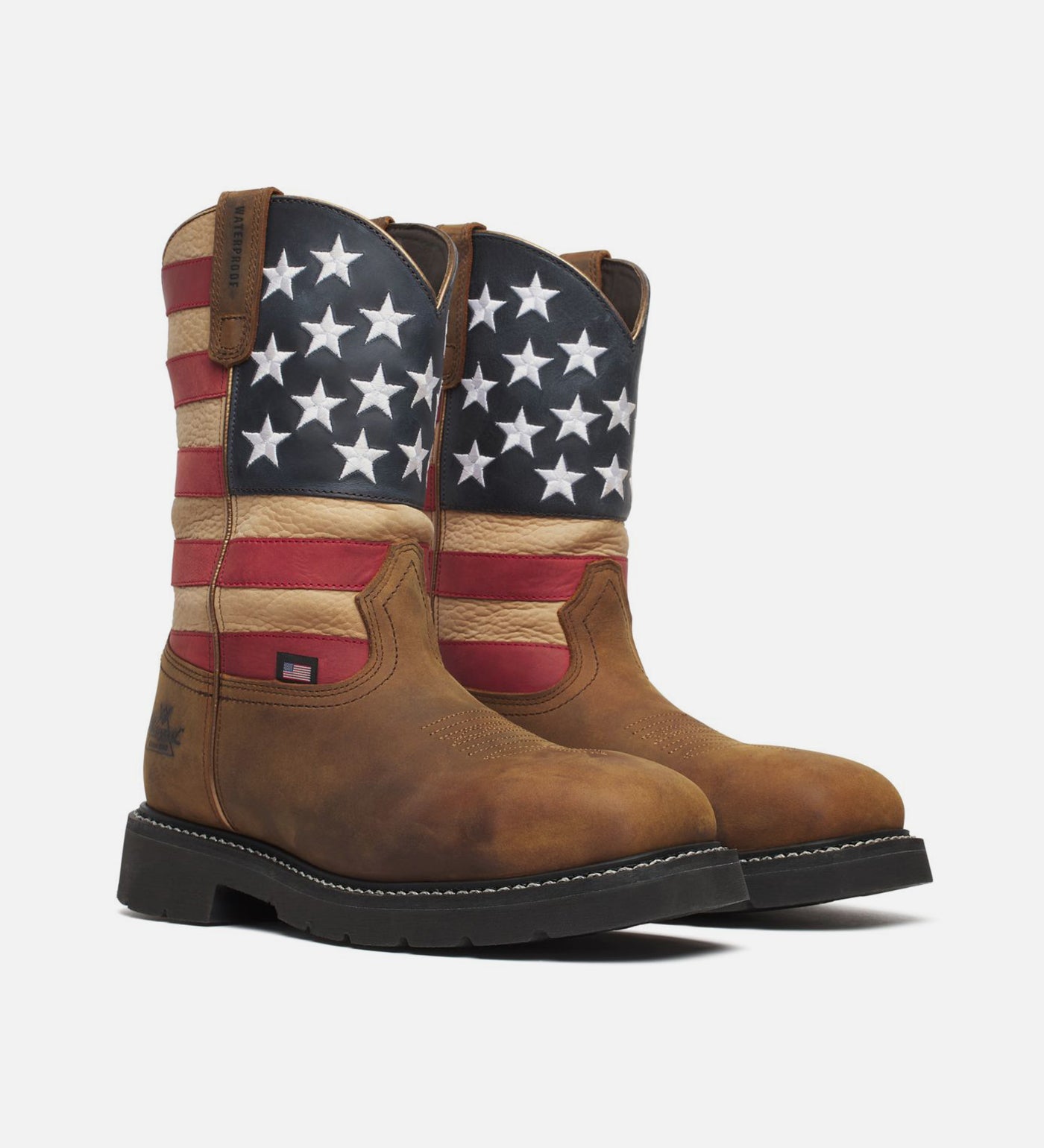 Thorogood Western Stars & Stripes Waterproof 11 Crazy Horse Nano Safety Toe Work Boots for Men - Image 5