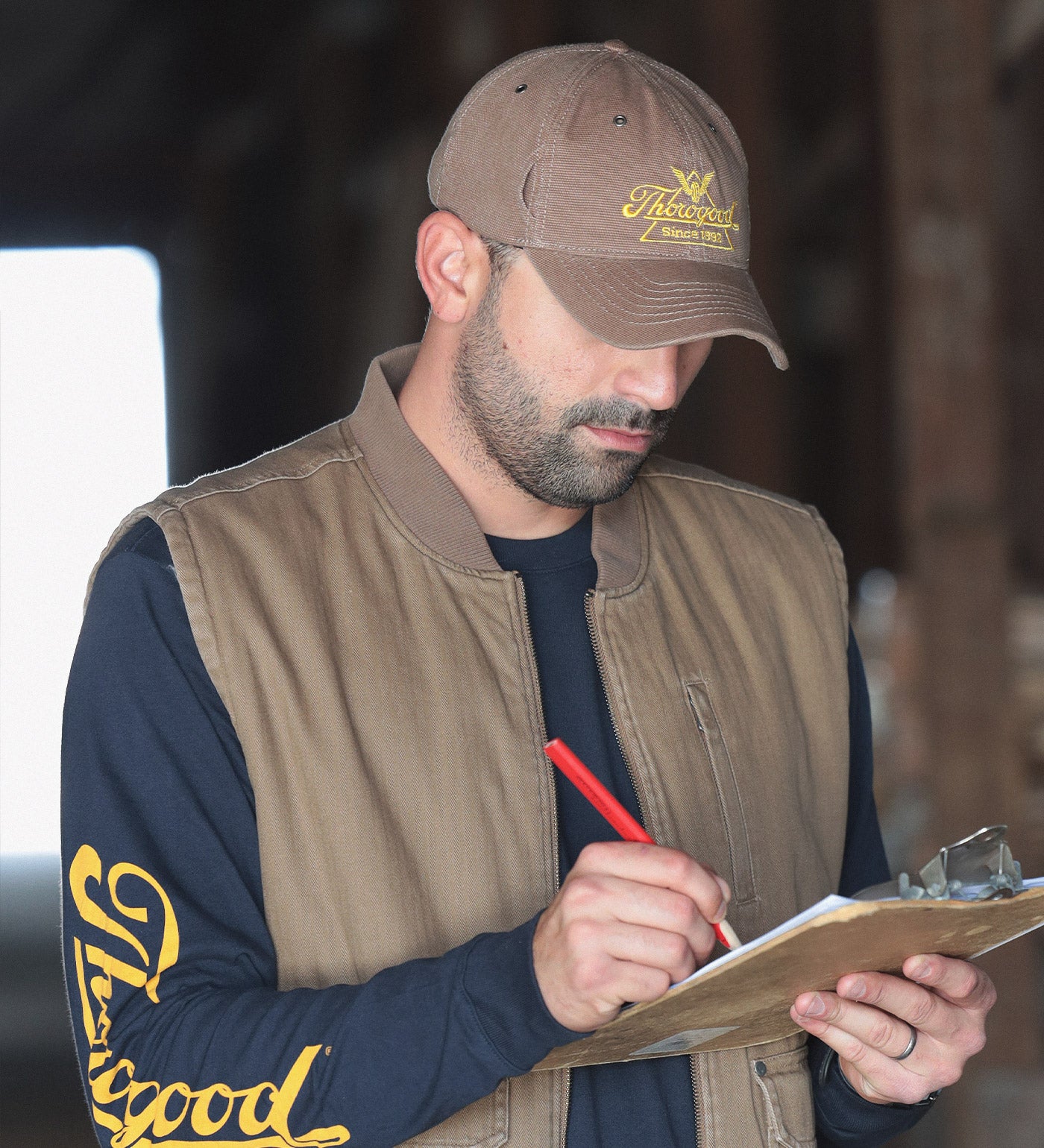 Thorogood Workman's Pencil Pocket Heavy Canvas Hat with Carpenter Pencil - Image 6