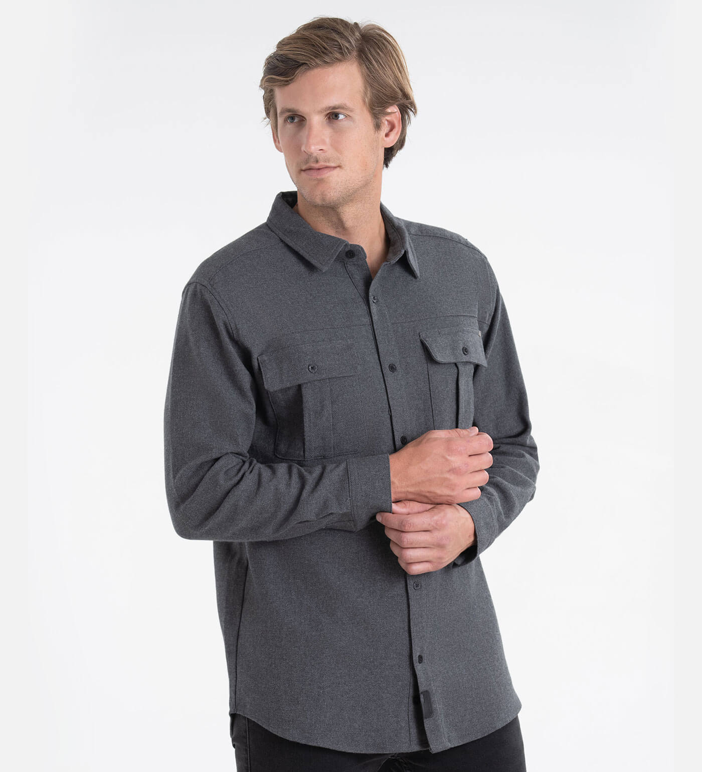 Thorogood Heavyweight Brushed Flannel Shirt Solid - Image 3