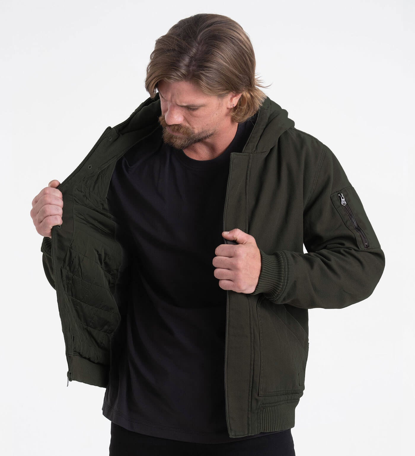 Thorogood Legacy Stone Washed Hooded Bomber Jacket - Image 6