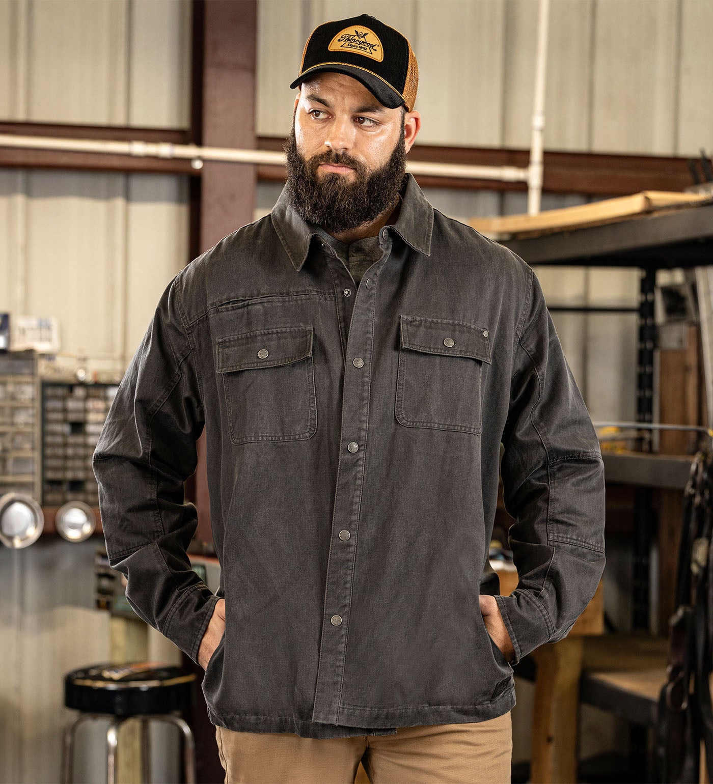 Thorogood Waxed Cotton Shirt Jacket with Snaps - Image 4