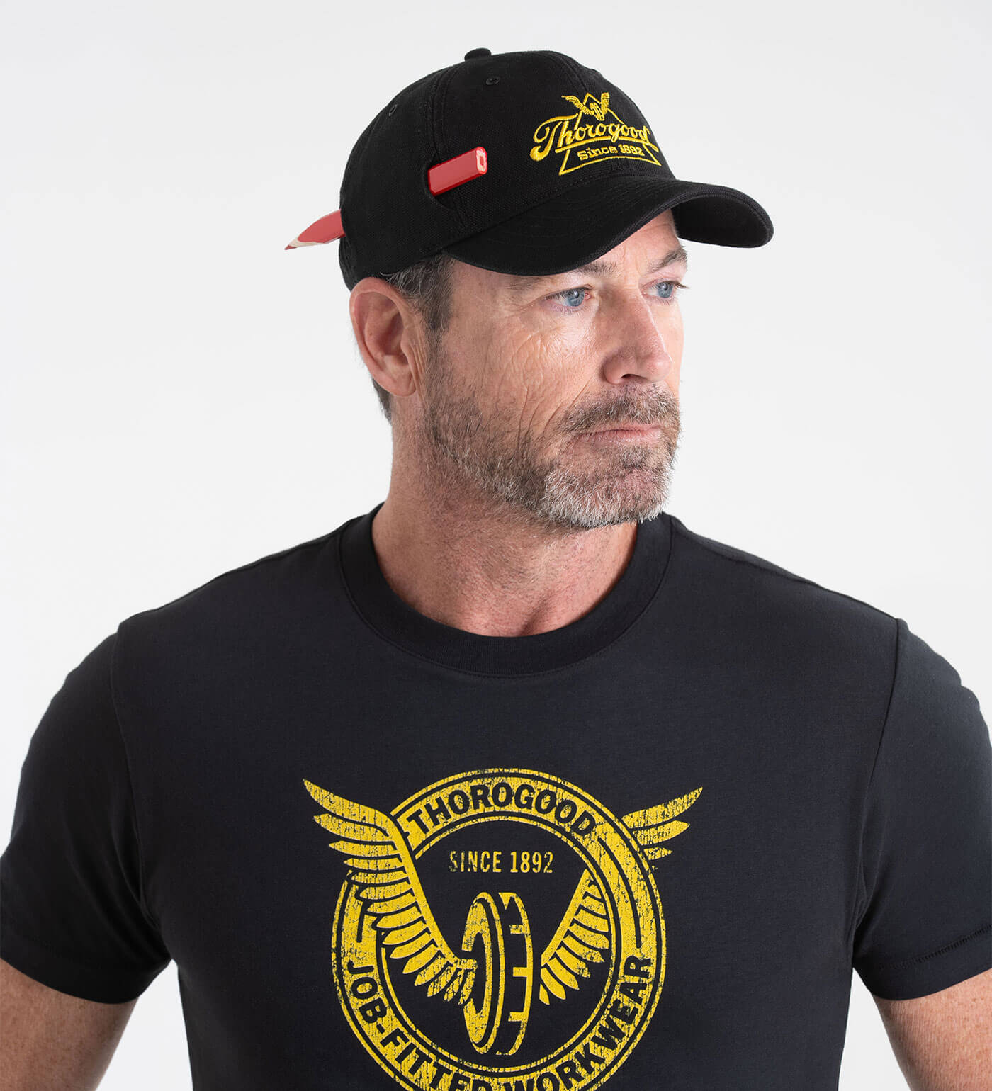 Thorogood Workman's Pencil Pocket Heavy Canvas Hat with Carpenter Pencil - Image 2